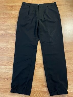 Prada Black Tech Nylon Pants Ankle Strap Logo Size 46 Streetwear
